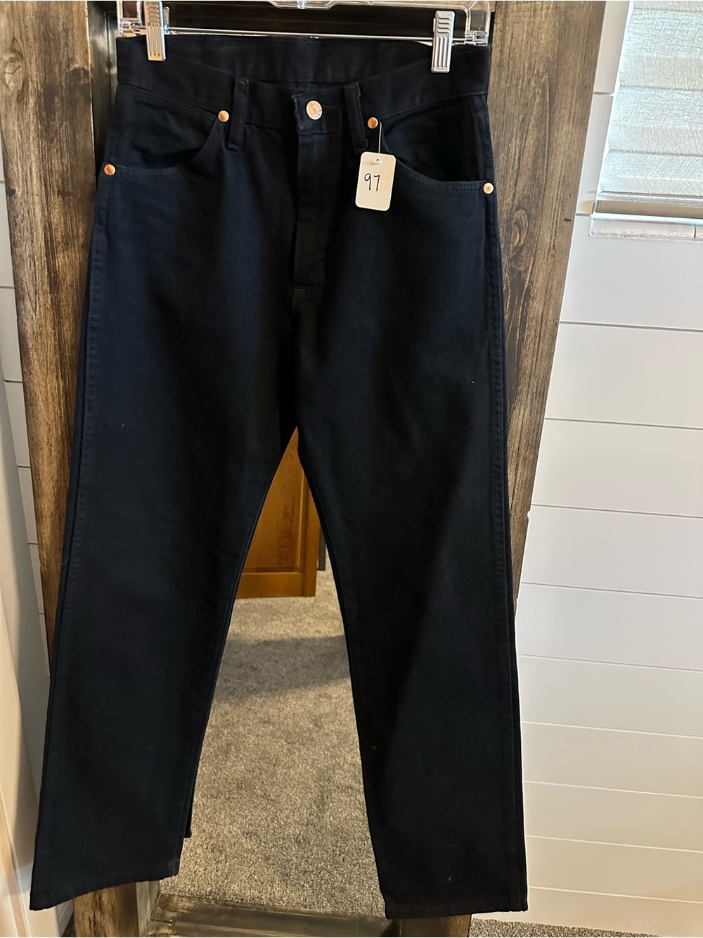 Wrangler Womens 26x30 Black High Rise Straight Leg Jeans 13MWZWK Western USA